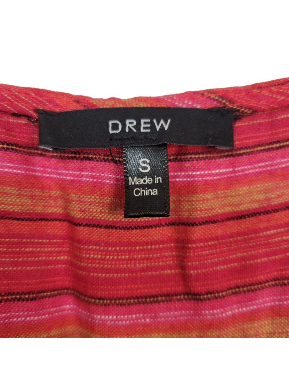Drew Size S Dress Desert Stripe Sarong Skirt Linen Rayon Sleeveless Pullover Red - Picture 8 of 16